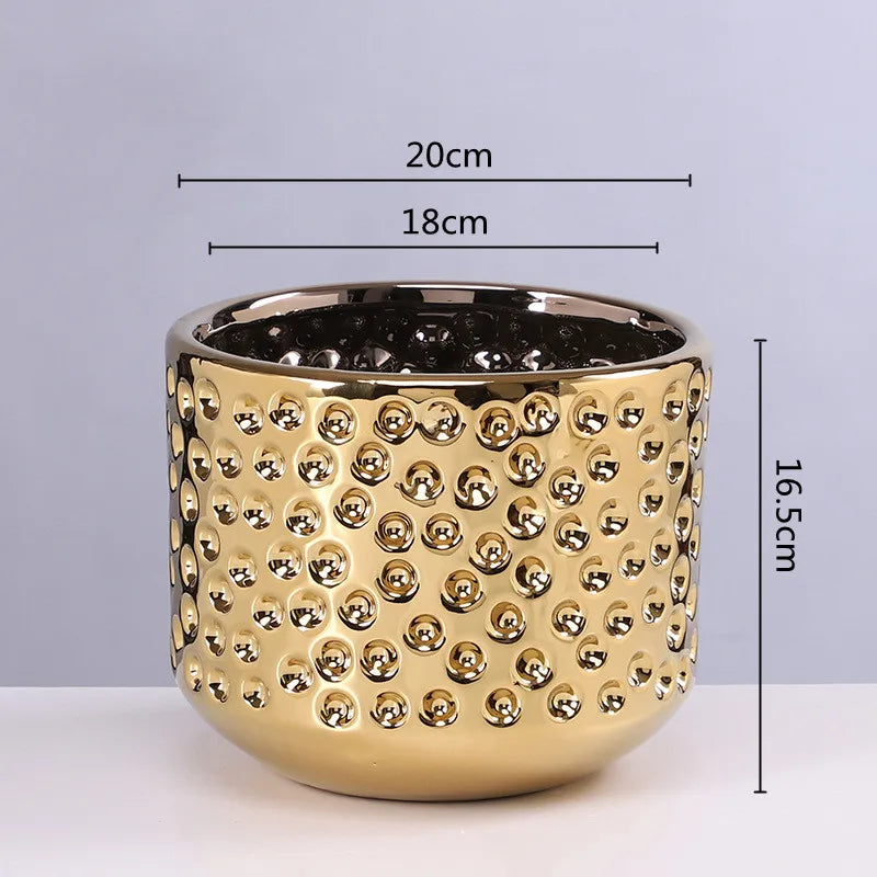 Gold Ceramic Succulent Vase