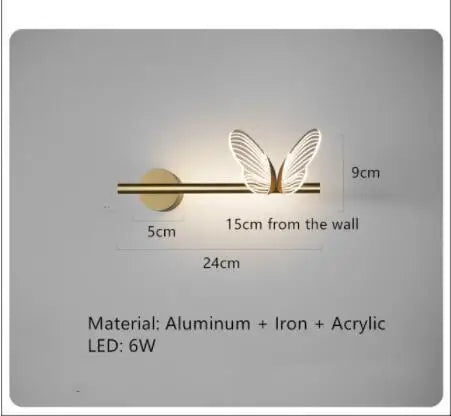 Gold Butterfly LED Chandelier For Bedroom