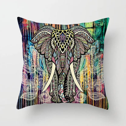 DecorBites™ Geometric Square Pillowcase Ethnic Retro Sofa Pillow Cover 45x45cm Home Decor