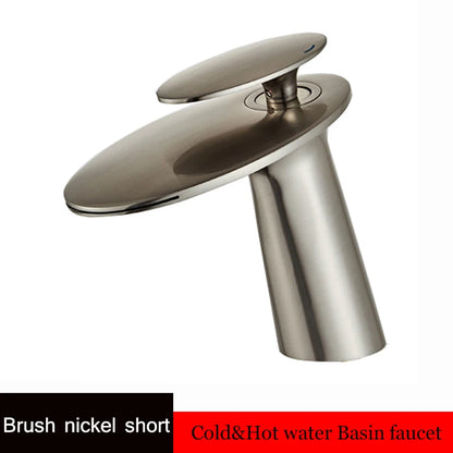 Waterfall Basin Faucet Black Bathroom