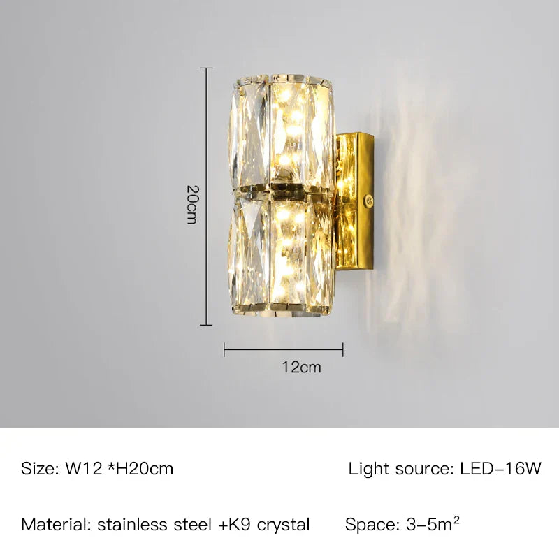 Decorbites™ Kristall-Wandleuchte: Nordisches LED-Luxusdesign, Kunstgold/Chrom für Wohnzimmer, Schlafzimmer
