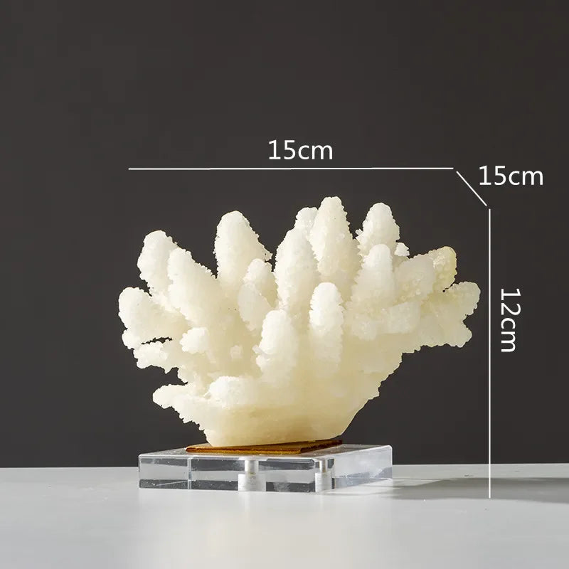 DecorBites™ Coral Resin Sculpture: Colorful Crystal Ornaments for Home Decor