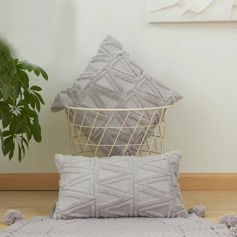 DecorBites™ Diamond Solid Embroidery Cushion Cover - Modern Home Decor