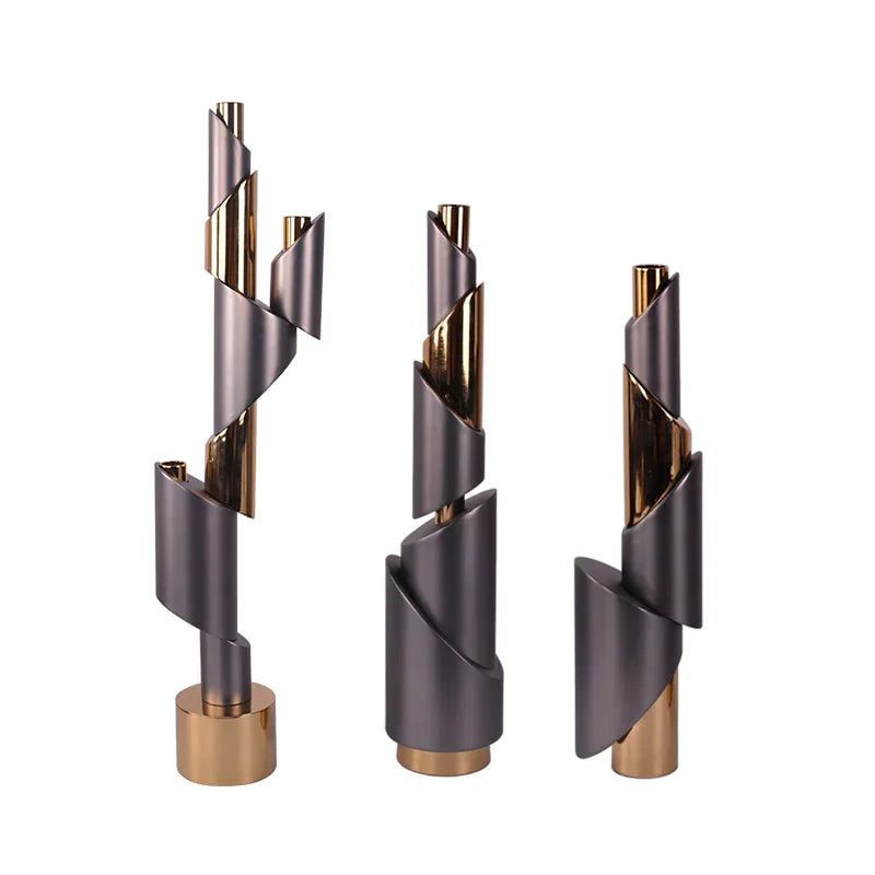 DecorBites™ Geometric Helical Pipe Candle Holder for Home Decor and Centerpieces