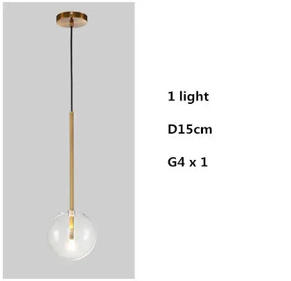 Decorbites™ Klar-Glas-Kugelleuchte LED-Hängeleuchter für Esszimmer und Wohnzimmer