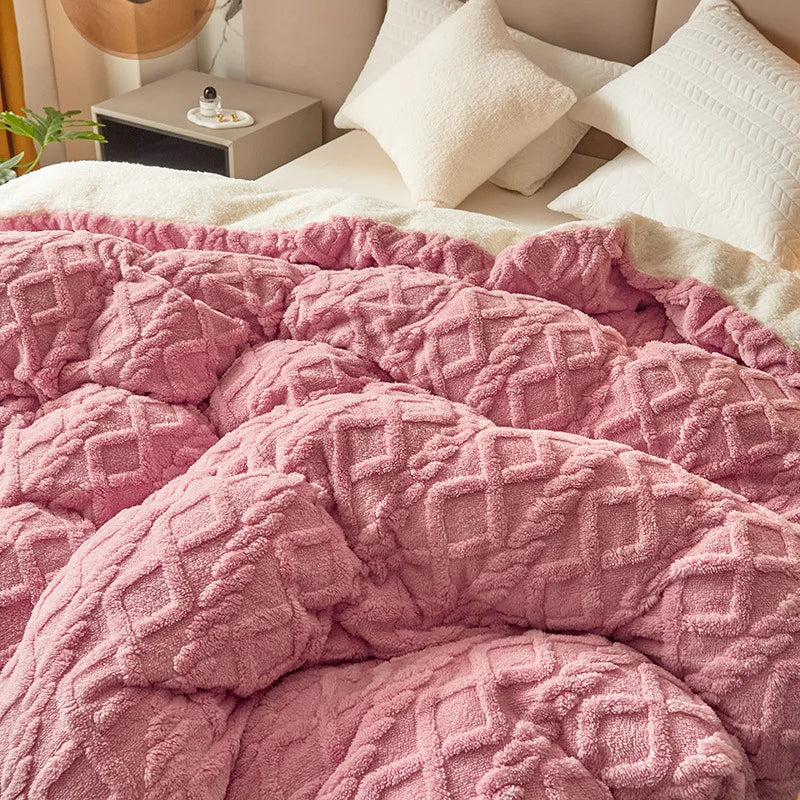 Decorbites™ Zweifach nutzbares Kaschmir-Duvet-Cover: Winterwarme Plüschdecke mit doppelseitigem Fleece