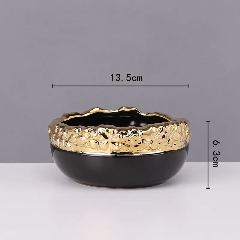 Gold Edge Ceramic Planter