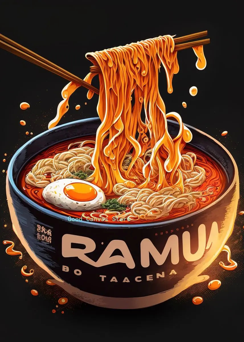 DecorBites™ Japanese Food Neon Posters Canvas Painting for Home Kitchen Decor