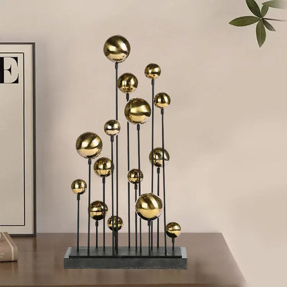 Decorbites™ Geometrische Goldene Ball-Skulptur: Metall-Handwerk Hausdekor-Ornament