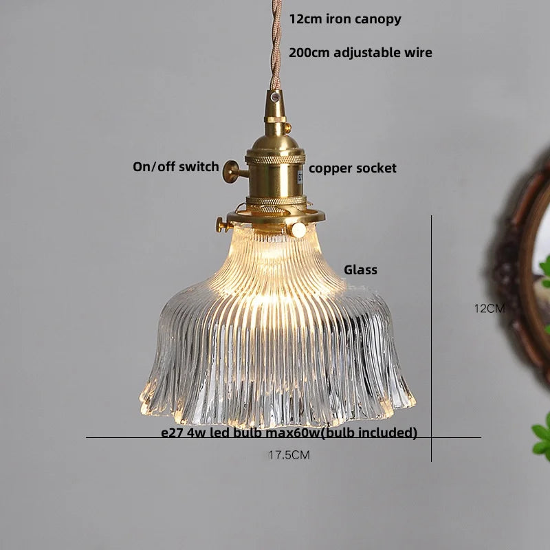 DecorBites™ Clear Glass Wire Pendant Light Fixture Nordic Modern Hanging Lamp