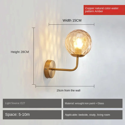 Decorbites™ Glasball-LED-Wandleuchte: Gold Nordisch Minimalistische Wandlampen Beleuchtung Schlafzimmer-Dekor-Armaturen