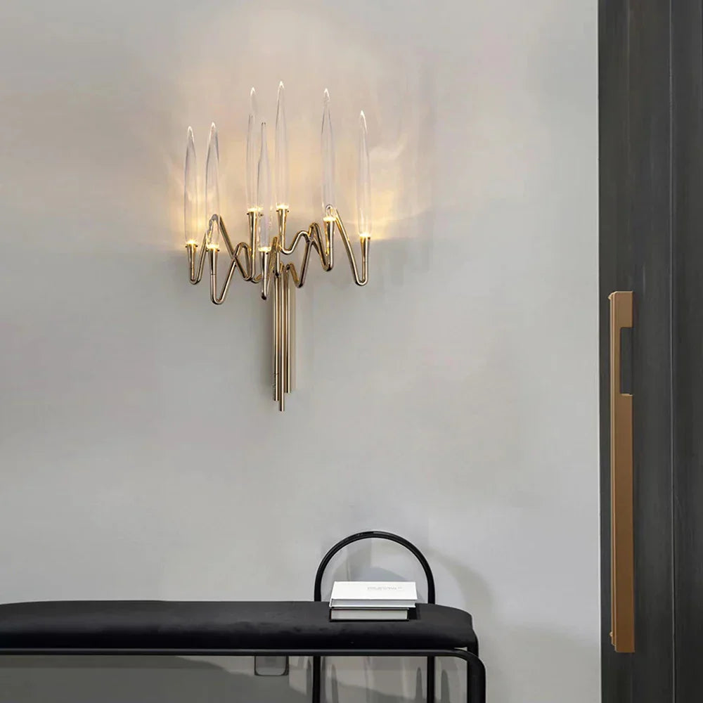 DecorBites™ Crystal Candle Wall Sconce: Luxury Retro Light Fixture for Living Room Decor