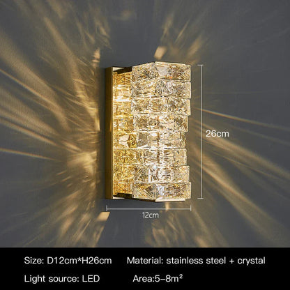 DecorBites™ Crystal Wall Sconce: Elegant Bedroom & Living Room LED Wall Lamp