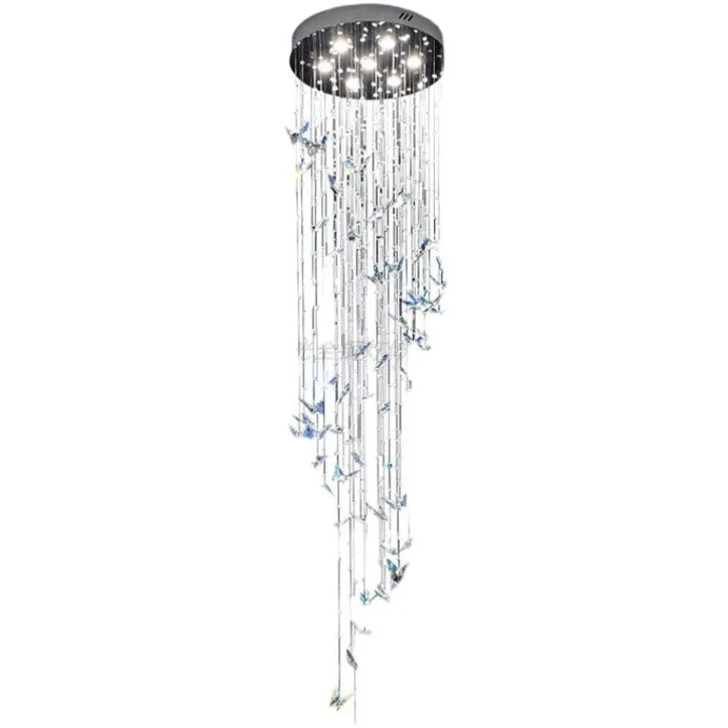 DecorBites™ Crystal Butterfly Rotating Chandelier for Modern Light Luxury Villas