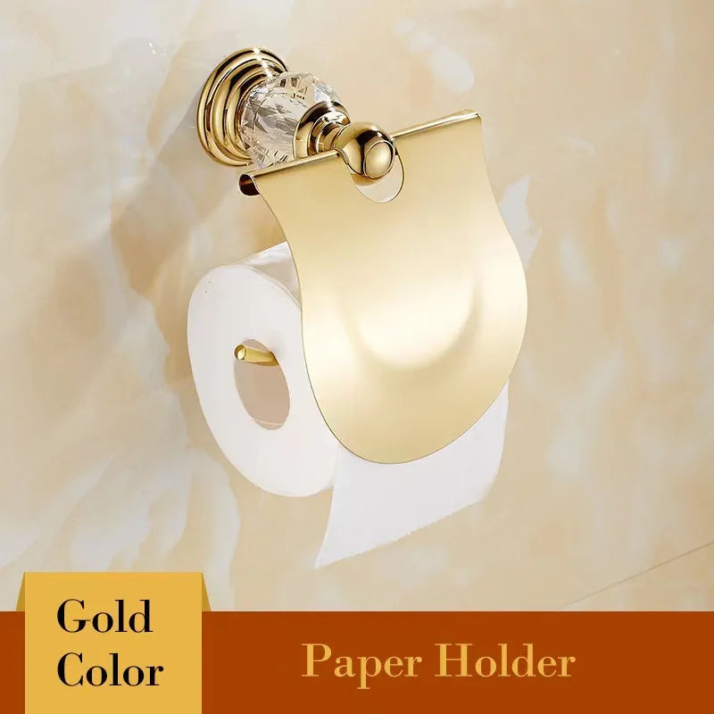 DecorBites™ Crystal Bathroom Towel Rack: European Style Hardware Bath Organizer