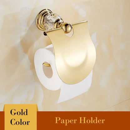 DecorBites™ Crystal Bathroom Towel Rack: European Style Hardware Bath Organizer