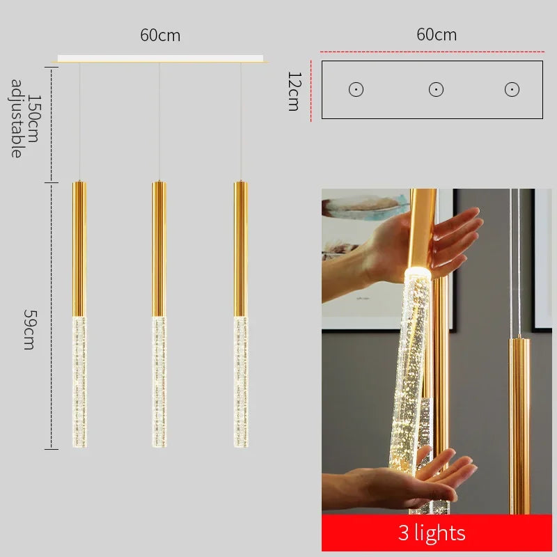 Decorbites™ Kristall-Gold-Lüster für Wohnzimmer, Treppenhaus, Küche – Modernes nordisches Design