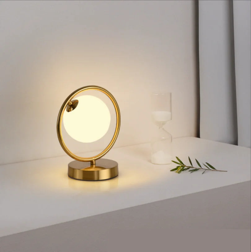 DecorBites™ Glass Ball LED Table Lamp for Stylish Bedroom Decor