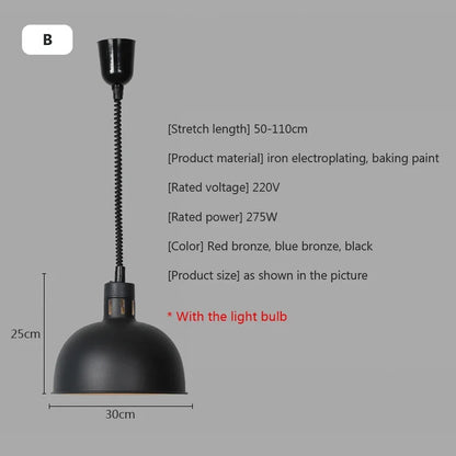 Decorbites™ Elektrische Lebensmittelheizung Pendelleuchte - Stilvolles und funktionales Armatur für Küchen und Restaurants