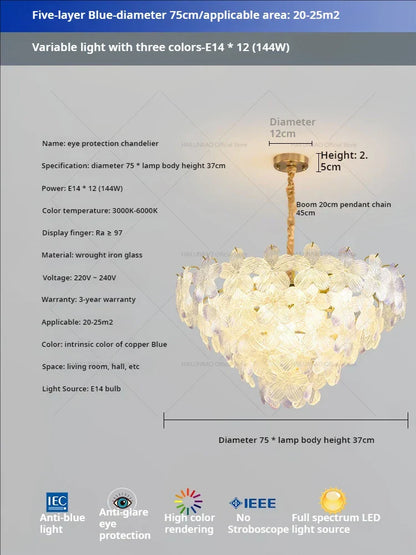 Decorbites™ Glas Blume Prinzessin Zimmer LichtLux Postmodern Französisch Creme Wind Lampe