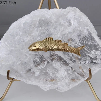 Decorbites™ Golden Fish Kristall-Ornament Heimdekoration Metallstatue