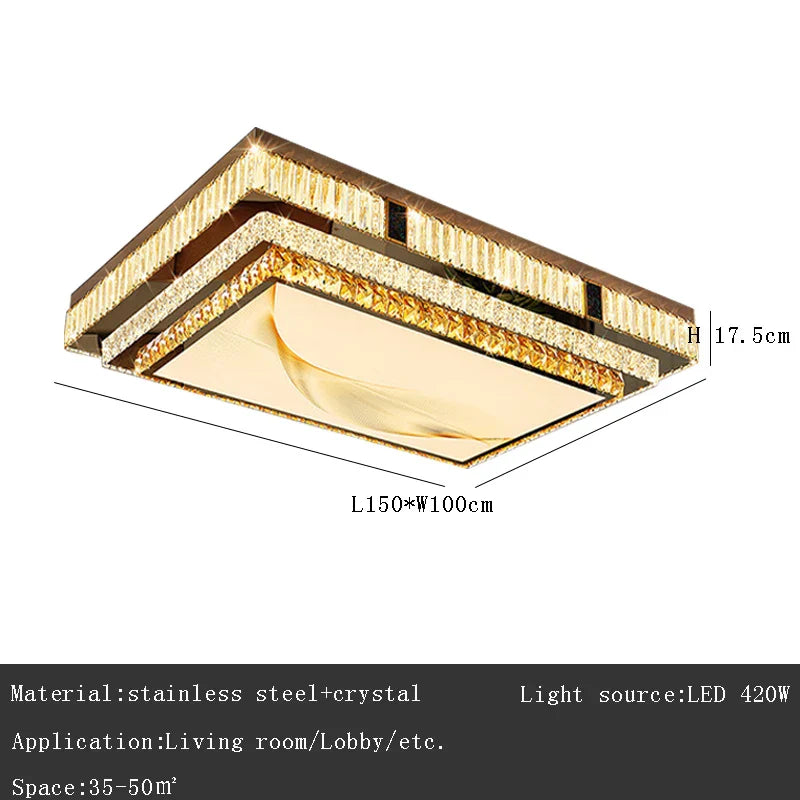 Gold Rectangle Crystal Lamp