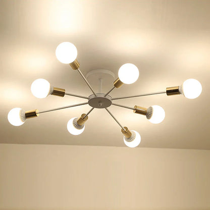 Decorbites™ Industrielle Stange Eisen Holz Sputnik Kronleuchter Deckenlampe LED E27 Heimbeleuchtung