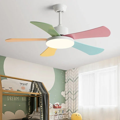 Decorbites™ 48" Schlafzimmer Restaurant Deckenventilator mit 5 Holzflügeln, DC-Motor, LED-Licht, Fernbedienung