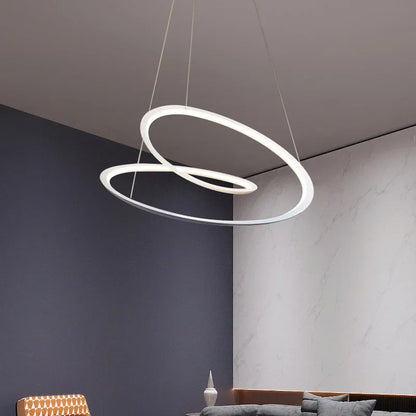 Decorbites™ Kepler Rund LED Kronleuchter für Wohnzimmerdekoration Weißer Pendellampenschirm