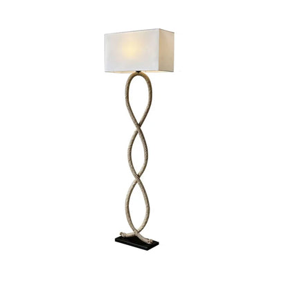 Decorbites™ Hanfseil-Stoffschirm LED Stehlampe im nordischen Retro Wabi-Sabi Stil
