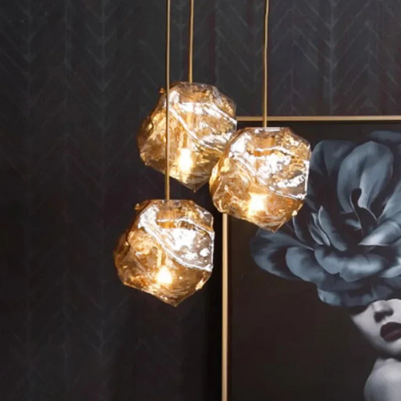 DecorBites™ Glass LED Chandelier for Ceiling Suspension in Postmodern Style