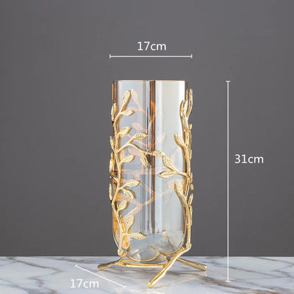 DecorBites™ Coral Crystal Tree Glass Vase Metal Frame Resin Ocean Figurines, Home Decor