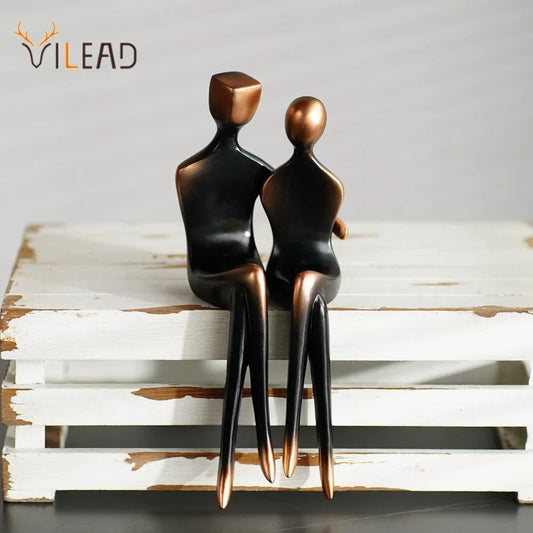 Decorbites™ Elegante Harz-Skulpturen für Paare: Moderne Kunststatuen für Schreibtischdekoration & Jahrestagsgeschenk