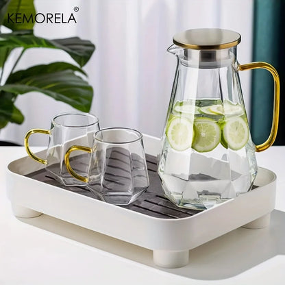 Decorbites™ Diamant-Textur-Glas-Teeservice - Elegantes Kännchen für heißes und kaltes Wasser für zu Hause