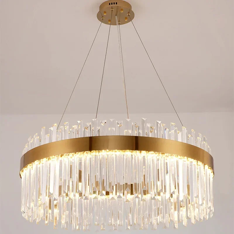 Decorbites™ Kristallanhänger-Lüsterleuchte – Nordisches Luxusgold-Deckenlicht für das Wohnzimmer