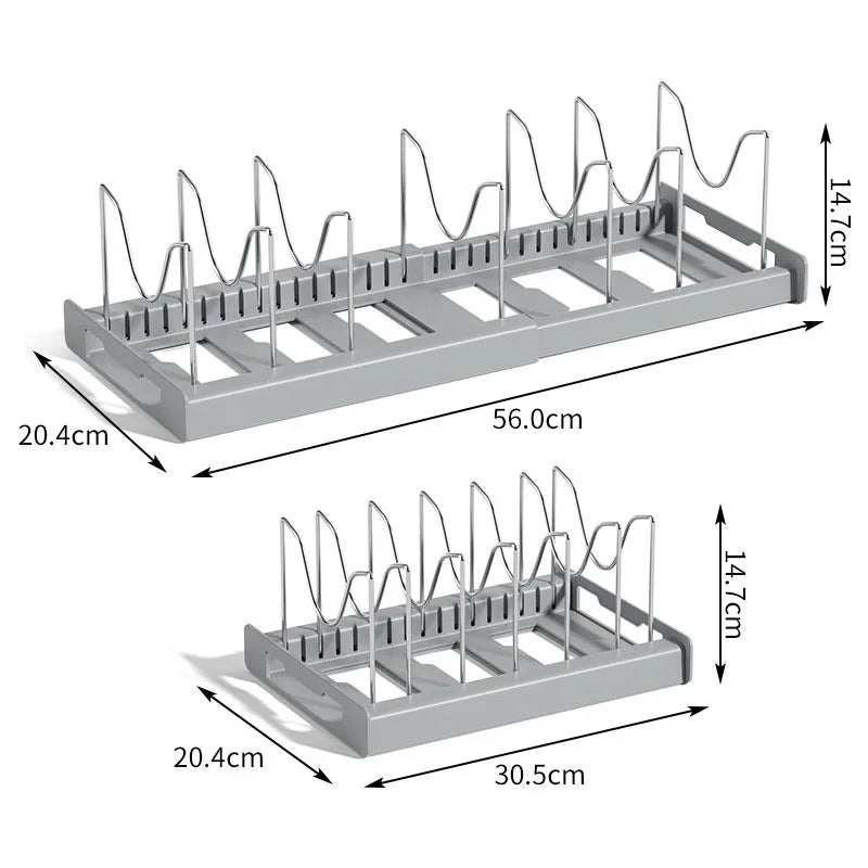Decorbites™ Küchenorganizer: Erweiterbarer Stauraum für Schränke mit Schublade und Einsatz für Schneidebrett