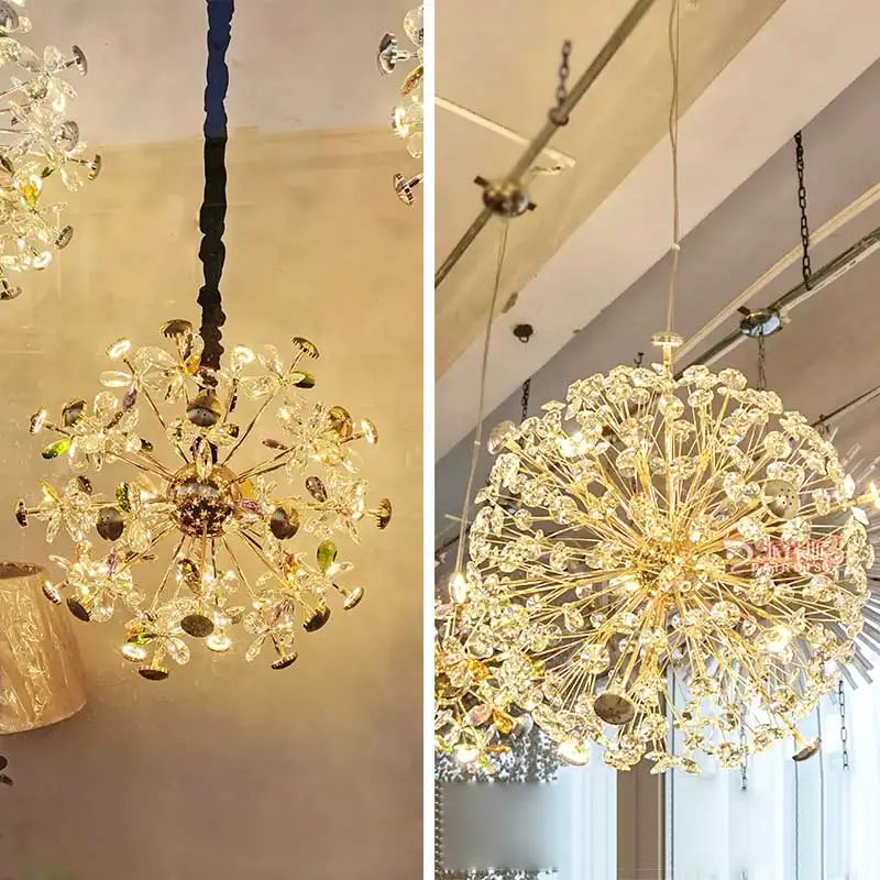 DecorBites™ Crystal LED Ceiling Pendant Chandelier for Home Decoration and Lighting