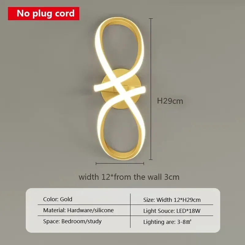 Decorbites™ Gold Nordic LED Wandlampe für Schlafzimmer, minimalistischer Eingangsbereich und Flur