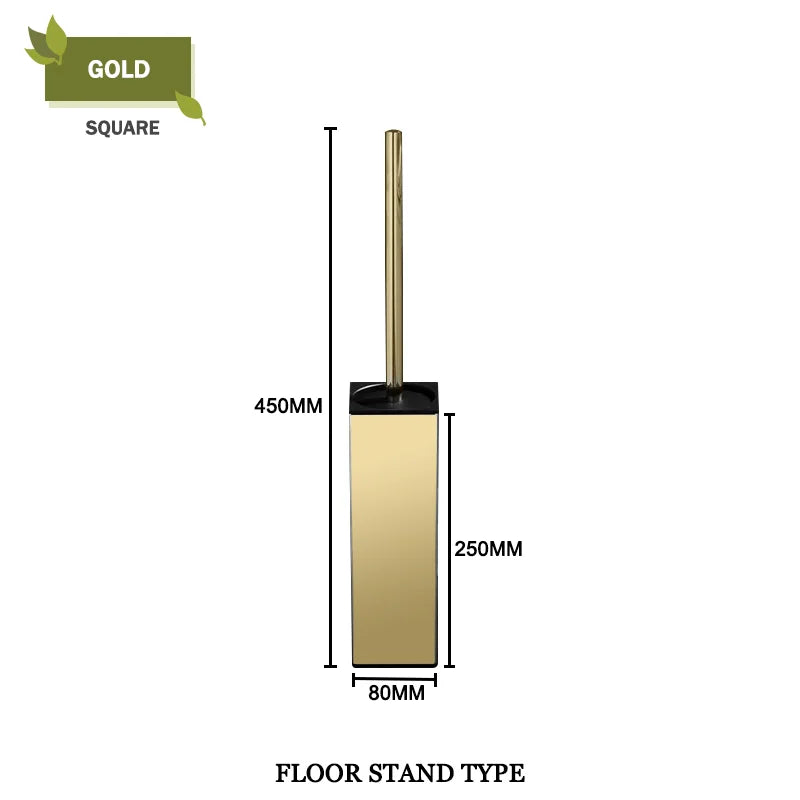 DecorBites™ Gold Toilet Brush Set with Wall Mount Holder