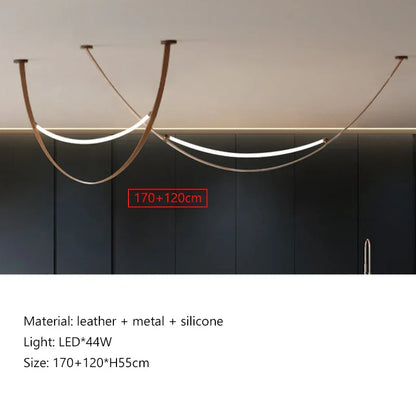 Decorbites™-Leder-Leuchter: Minimalistisches nordisches LED-Pendant-Licht für Wohnzimmer, Esszimmer und Schlafzimmer