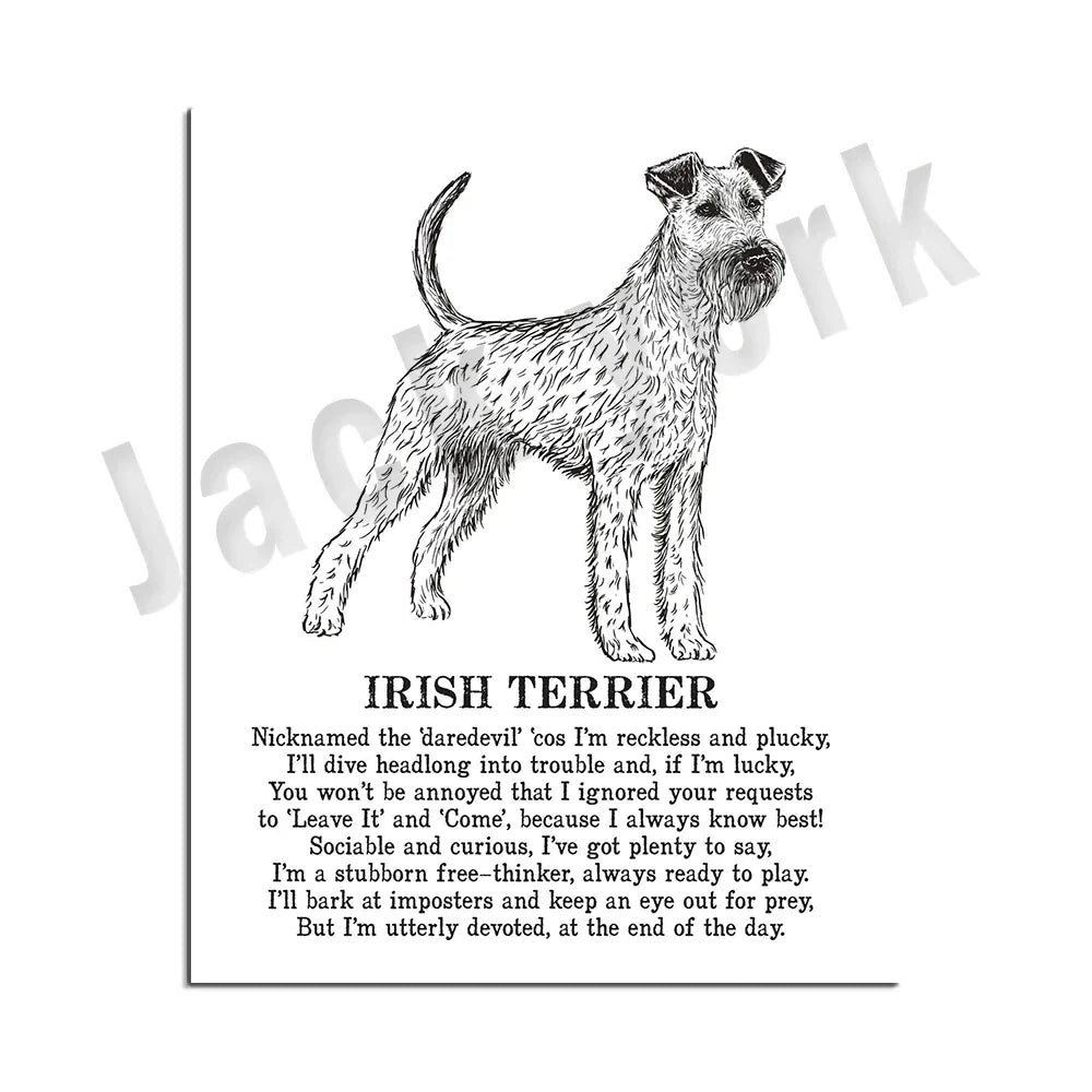 Decorbites™ Gemütliche Hunde-Kollektion: Hundepoesie-Poster mit Lhasa, Schäferhund, Terrier, Bulldogge, Tibetischer, Yorkie