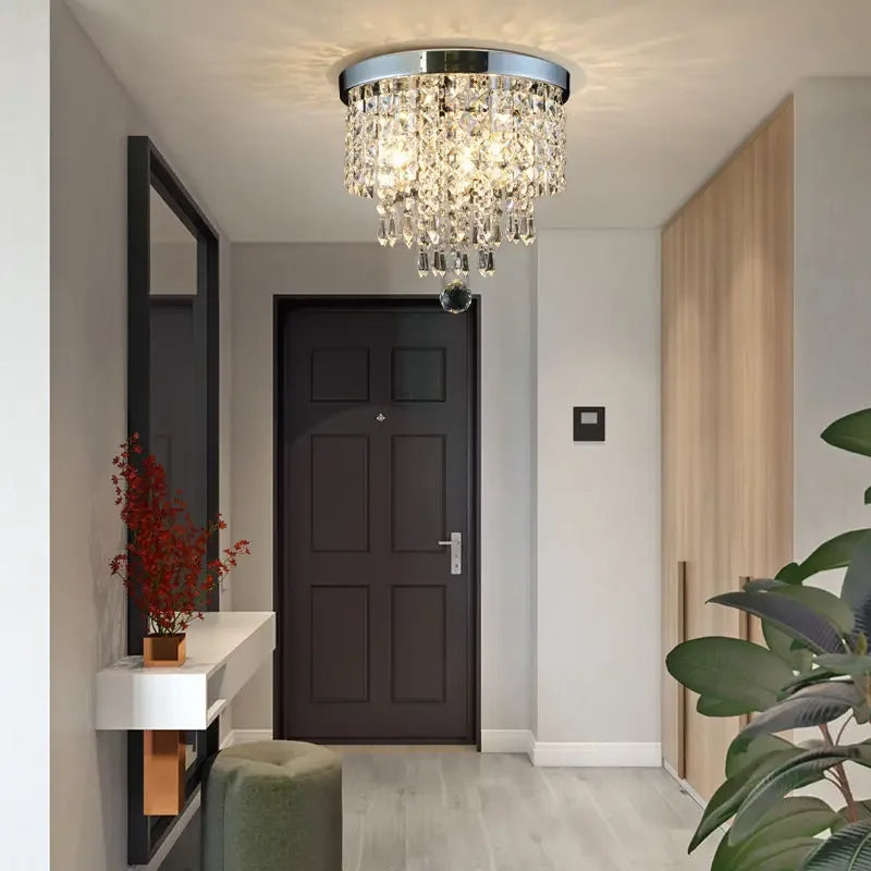 Decorbites™ Kristall-LED-Kronleuchter: Kleines Luxus-Gold/Silber-Deckenlicht für Wohnzimmer, Flur im Haus