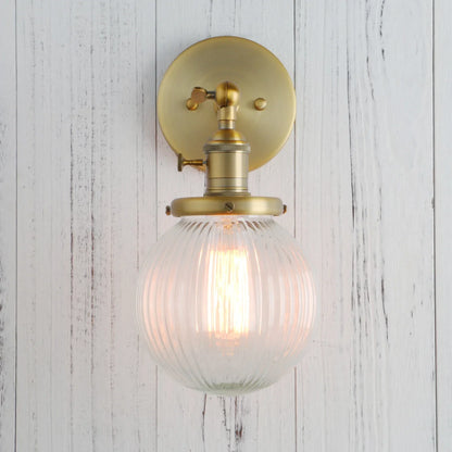 DecorBites™ Industrial Ribbed Glass Wall Sconces for Kitchen Living Room Bedroom
