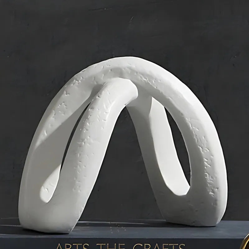 Decorbites™ Unendlichkeitssymbol Weiße Keramikskulptur - Nordisches Modernes Kunstdekor für Zuhause und Büro