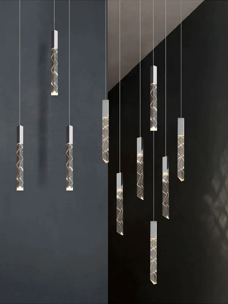 Decorbites™ Kristall-Chrom-LED-Kronleuchter: Elegante Duplex-Treppenbeleuchtung für moderne Innenräume