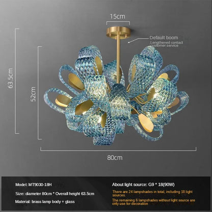 DecorBites™ Luxe Copper Leaf LED Ceiling Chandelier for Home, Bedroom, and Dining Room