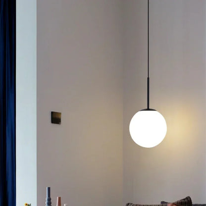 Minimalist Acrylic Globe Pendant Light In Black Or Gold