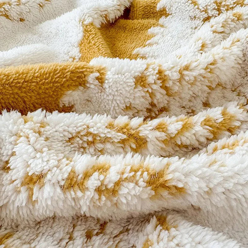 Decorbites™ Jacquard Flauschiger Ball-Spitzen-Decke | Doppelseitig Flauschig Warme Sofabezug