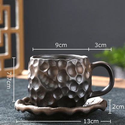 DecorBites™ Hammer Pattern Porcelain Mugs, Set of 2
