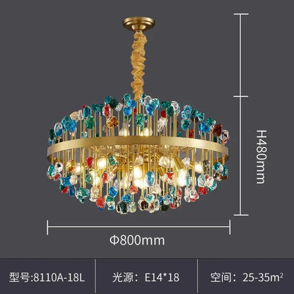 DecorBites™ Colorful Crystal Chandelier LED Dining Room Lighting
